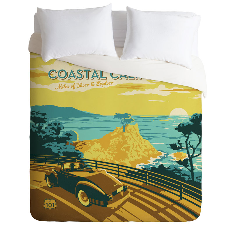 Ensemble de housse de couette Coastal California, Housse de couette pour très grand lit et 2 très 