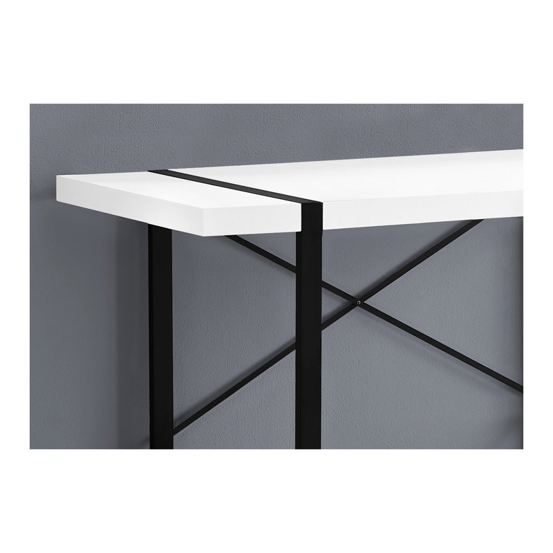 Fullilove Computer Desk, Home Office, Laptop, 48"L, Work, Metal, Laminate, Contemporary, Modern, White/Black