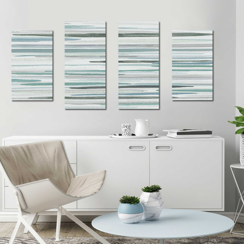 «Wind And Water I» par Susan Jill, reproduction sur toile flottante 3 pièces, H 38 po x l 72 po x P 1,5 po