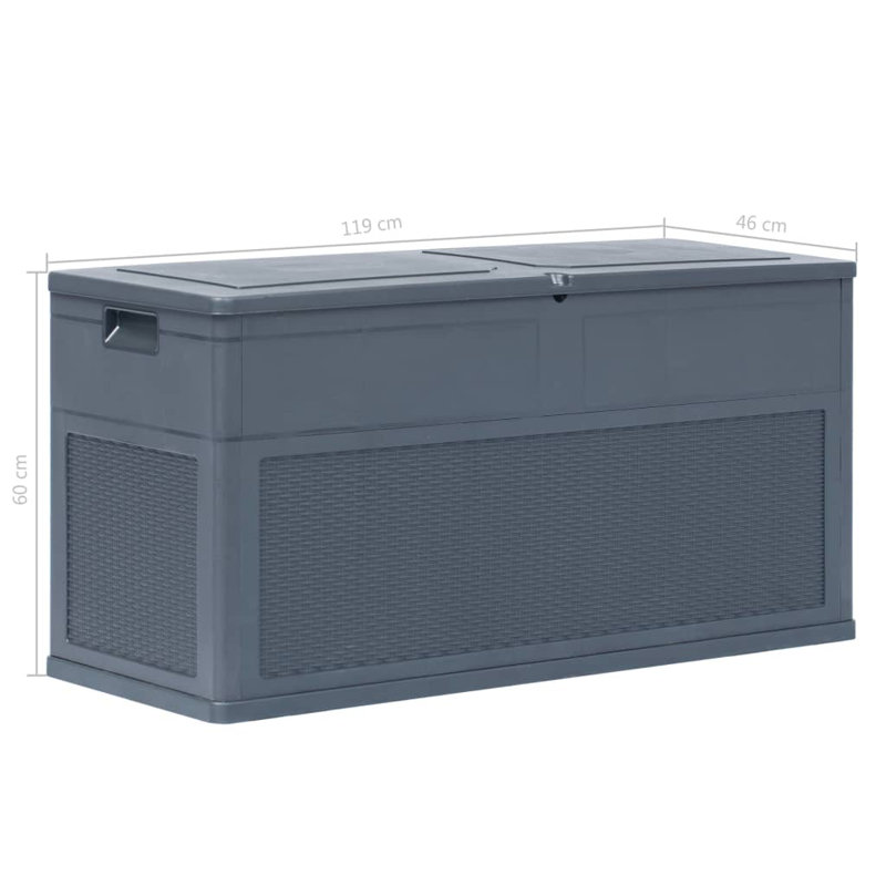 WFX Utility 119cm W 320L Water Resistant Plastic Lockable Deck Box in Anthracite