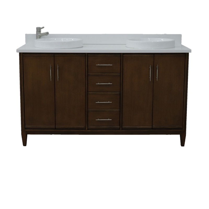 Ensemble de meuble-lavabo double 61 po Harrigan, Blanc