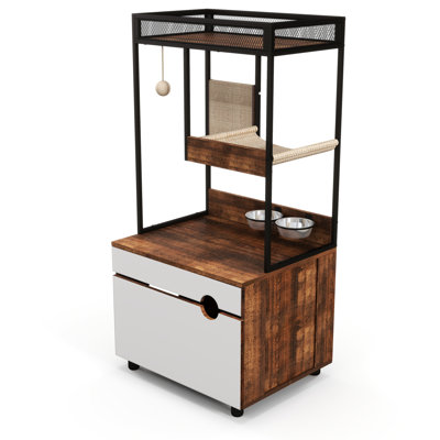 Cat Litter Box Enclosure With Cabinet - Multi-functional And Ventilated In Style Ventilation American Design