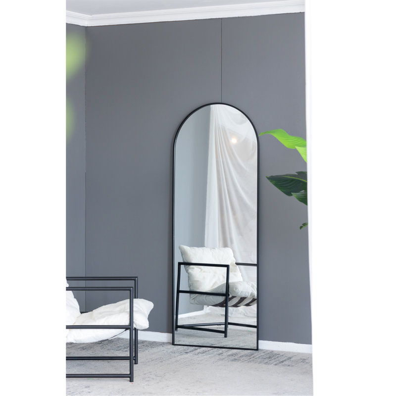 Celine Arch Body Mirror, Black, 74" x 28"