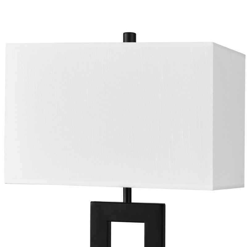 22" Dimmable Touch Control Table Lamp with Dual USB Ports, Matte Black, White