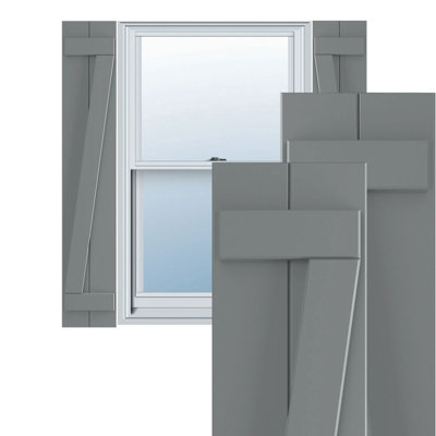 True Fit PVC Joined Board-n-Batten Shutters w/Z-Bar