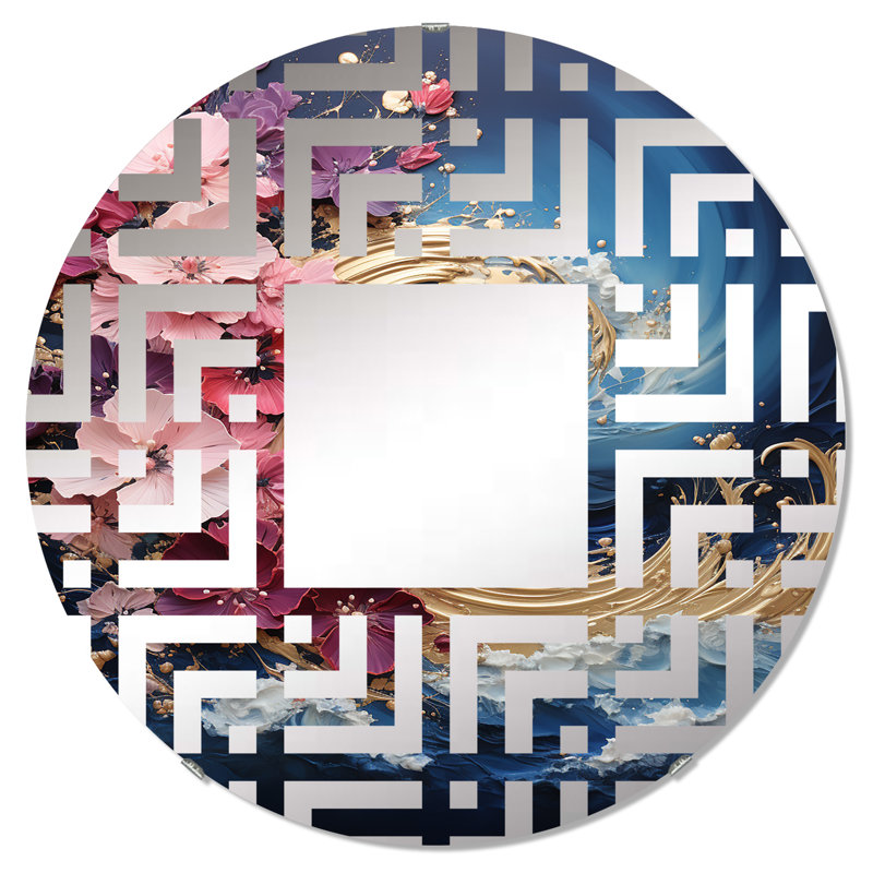 Miroir décoratif Golden Fushia Surge II - Maze MIR106033 C, 31,4 po x 31,4 po