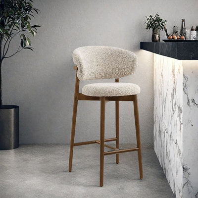25.59" Modern Minimalist Upholstered Back Bar Stool