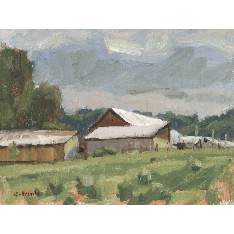 Barn Buildings In Somers by Stephen Calcasola - Wrapped Canvas Print, 30 cm H x 46 cm W