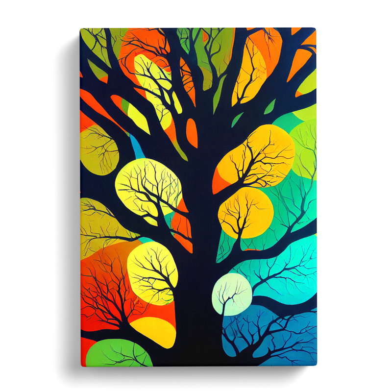 Tree Colours - Wrapped Canvas, 50cm H x 35cm W x 3cm D