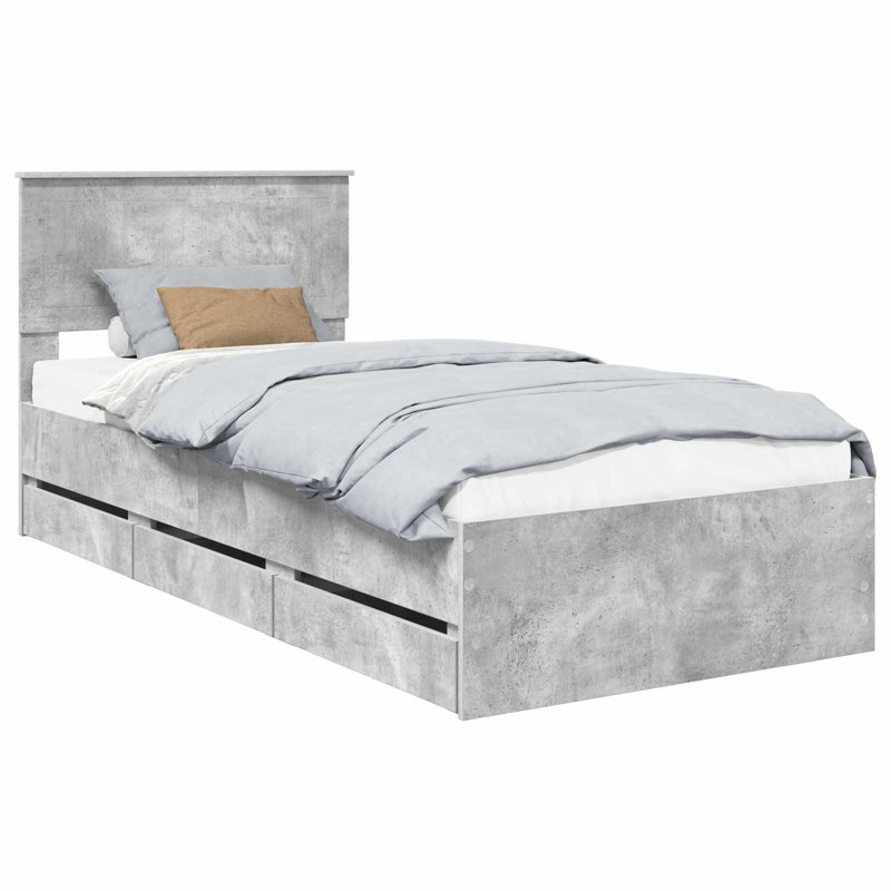Bed, Single (3'), Concrete Grey