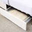 Contemporary Queen Bed With 4 Under Storage Compartments & Stable Frame Classic Style Adjustable Headboard