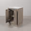 Hugo 24 In. Single Sink Carrara White Marble Countertop Vanity In Grey Oak With Mirror-2100943355