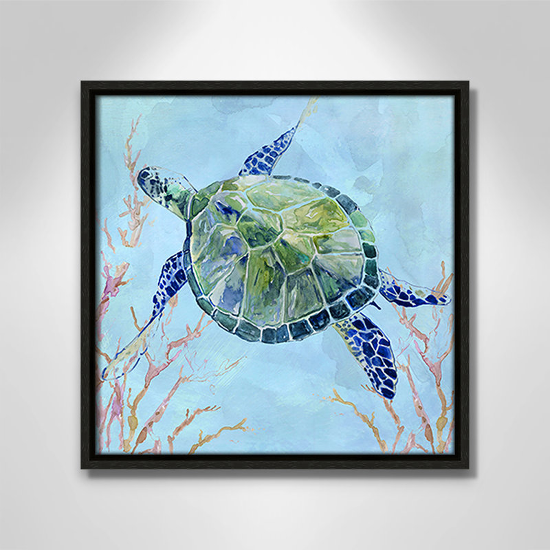 Collection Se3a Turtle Sea Turtle II par Carol Robinson, Espresso, H 13,5 po x l 13,5 po x P 2 po