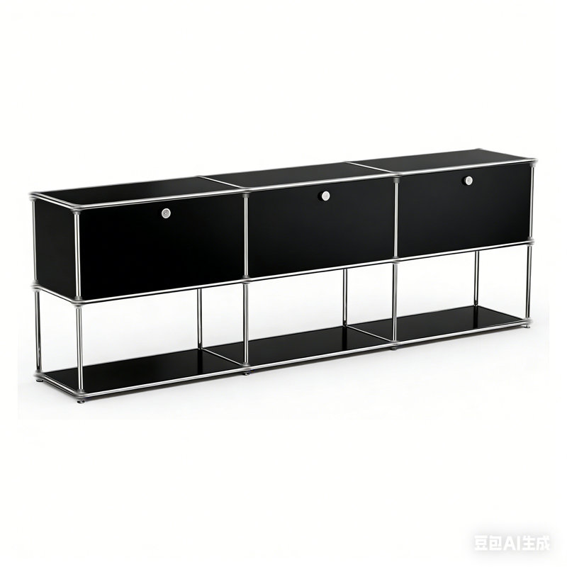  Modern Storage Cabinet, Modular Metal Sideboard, Versatile Steel Office Credenza & Lowboard for Living Room, Kitchen, Home Office