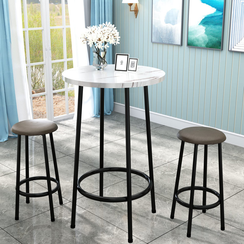 Ladestiny 2 - Person Dining Set, White, White/Black