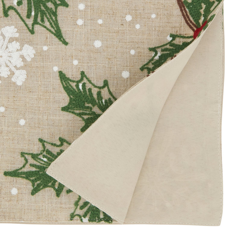 Festive Perched Cardinal Table Runner