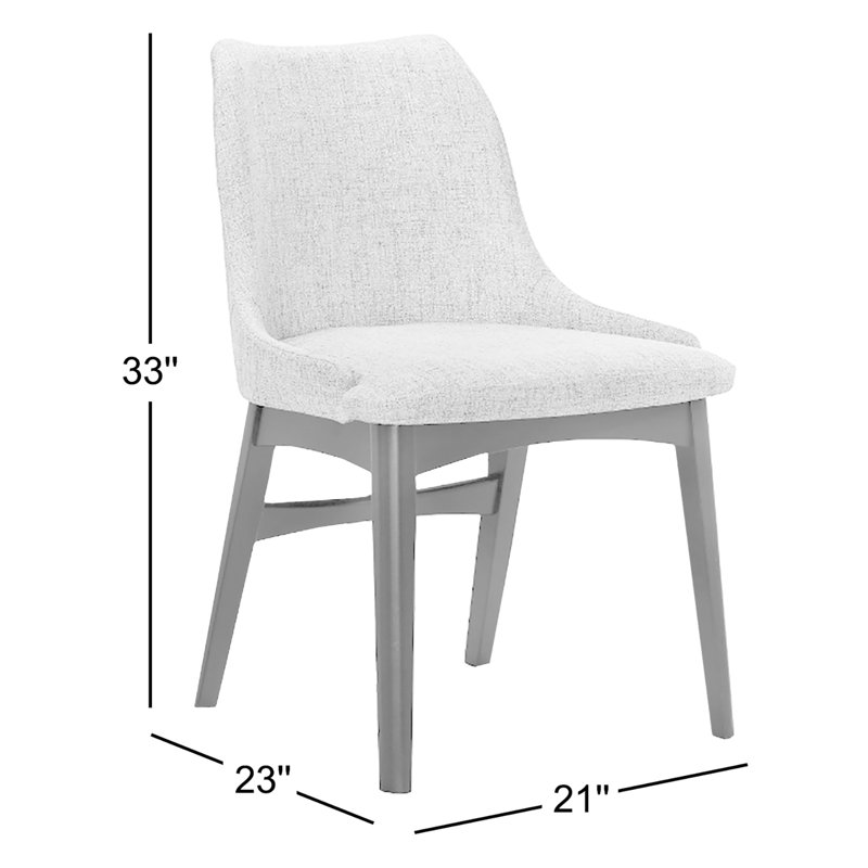 Chaise d'appoint rembourrée Miyashiro, gris, Noyer