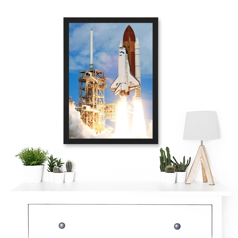 Space Nasa Shuttle Discovery Rocket Launch USA - Single Picture Frame Print