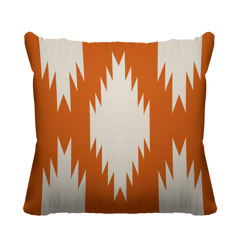 Coussin intérieur / extérieur Yuma Southwestern, L 17 po x H 17 po, Orange