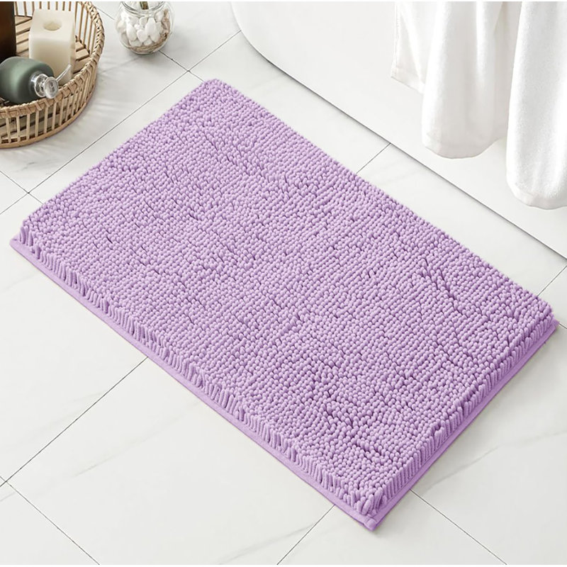 21"x59" - Soft Cozy Plush Chenille Bath Mat Bathroom Rug, Purple