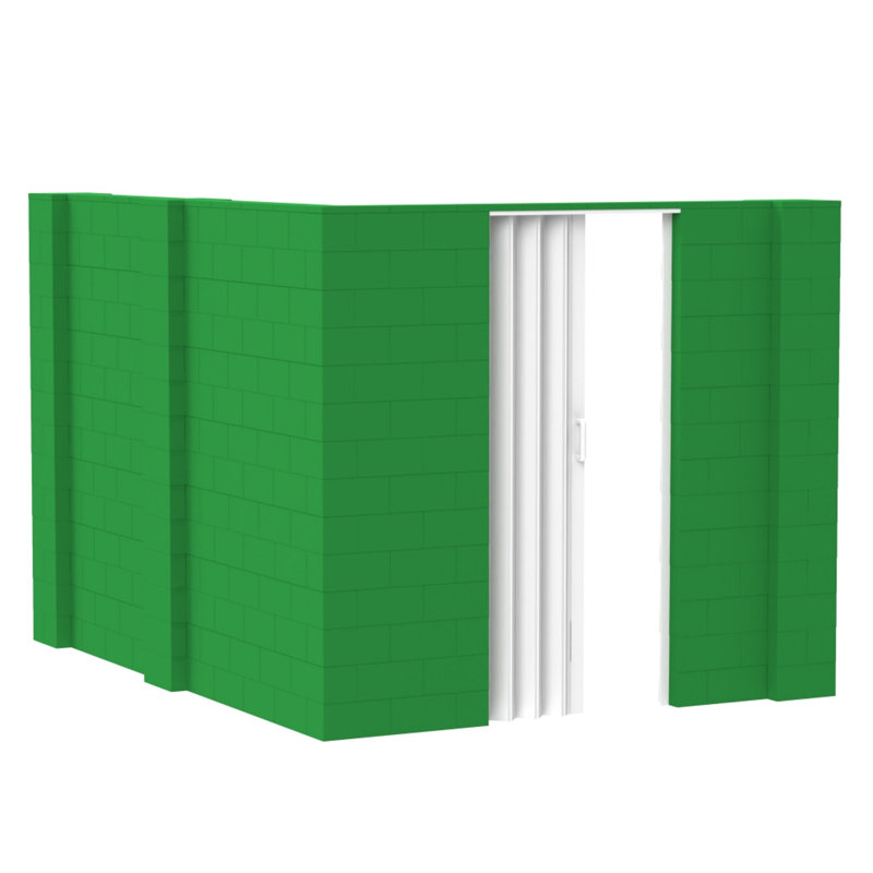 Ensemble mural en forme de L avec porte Everblock, H 84 po x l 120 po x P 96 po, Vert
