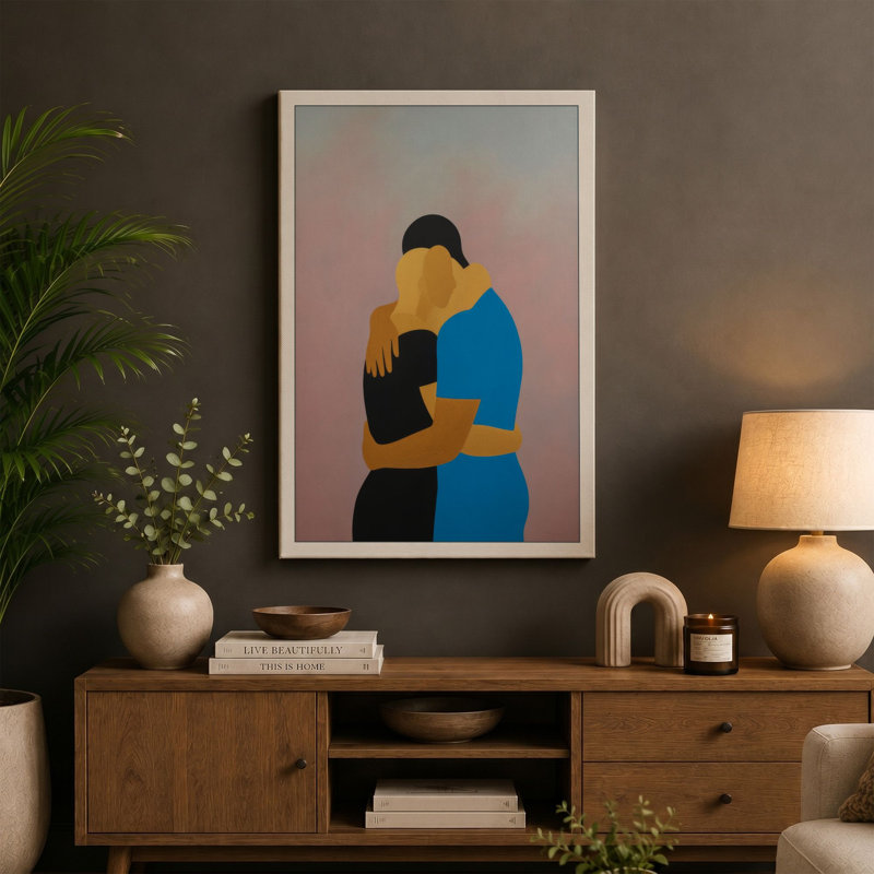 Embrace in Colour Modern - Wrapped Canvas, 30x20 - 76.2 x 50.8 cm, Sage Border