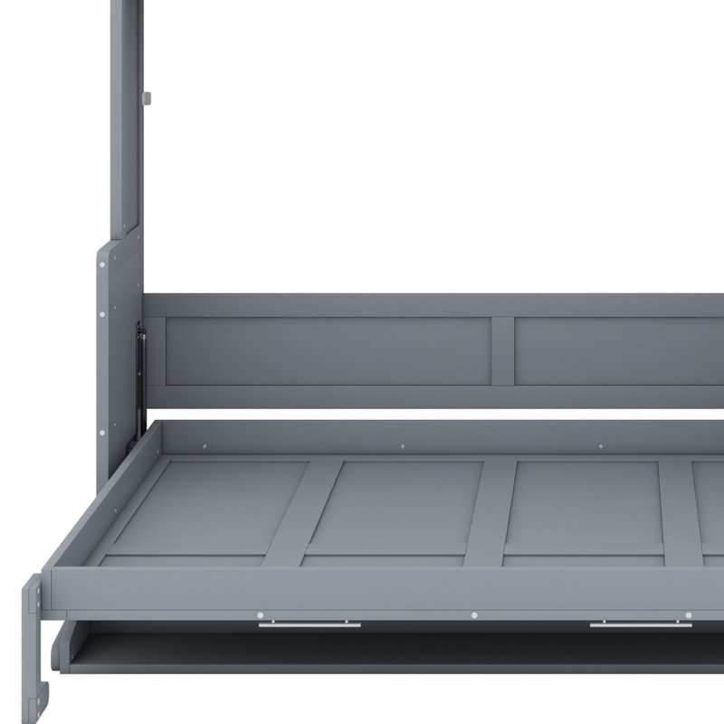 Lit escamotable Murphy avec placard et tiroirs, Gris