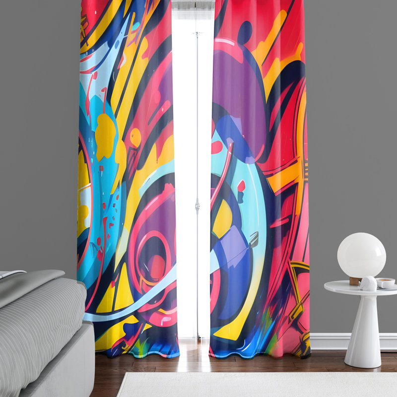 Paire de rideaux semi-transparents en polyester Danzey, L 40 po x L 52 po