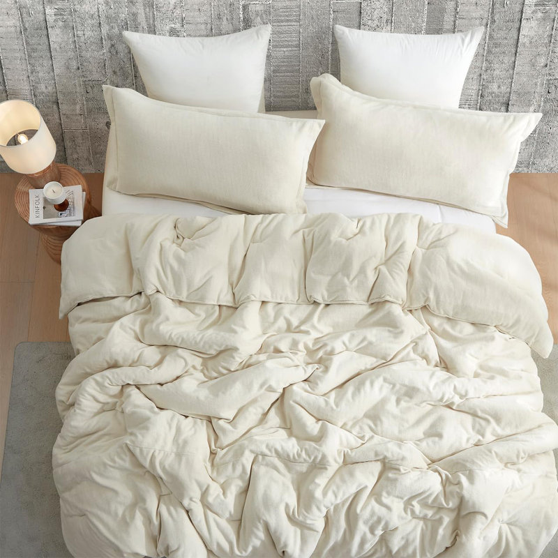 Ensemble d'édredon en polyester, Édredon pour grand lit + 2 taies décoratives sta