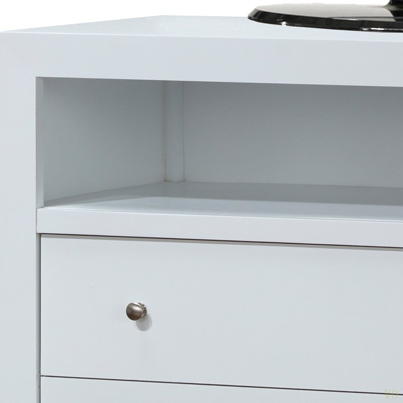 Elegant  Transitional Media Chest, White