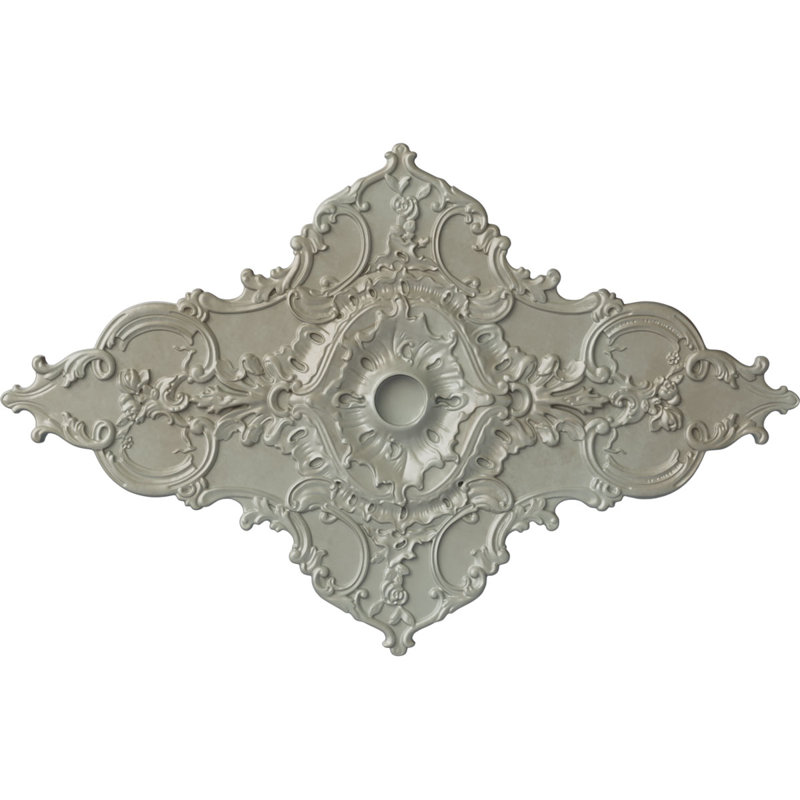 Endurathane Melchor Diamond Ceiling Medallion, 67 1/4"W x 43 3/8"H x 4"ID x 2"P (Fits Canopies up to 4"), Hand-Painted Flash Gold Finish