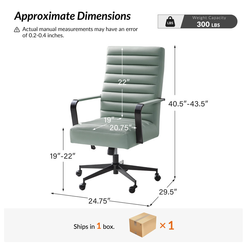 Chaise de bureau pivotante inclinable Anagrace Martha, Sage