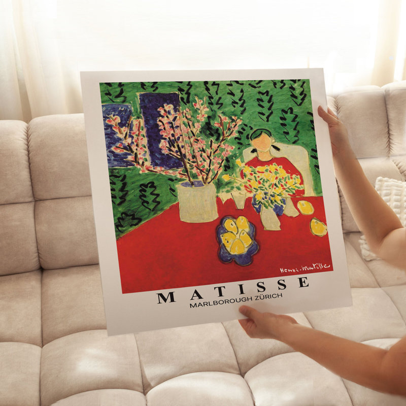 «Botanical Henri Matisse Marlborough Zurich Bohemian», reproduction d'art non encadrée, H 16 po x l 16 po