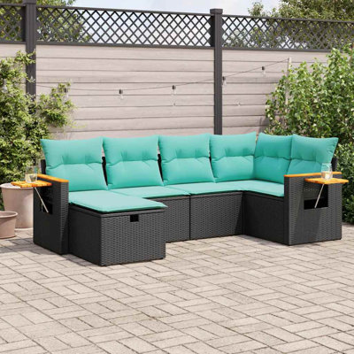 Garden Sofa Set Black Blue Outdoor Patio Sofa Set Stylish Accent