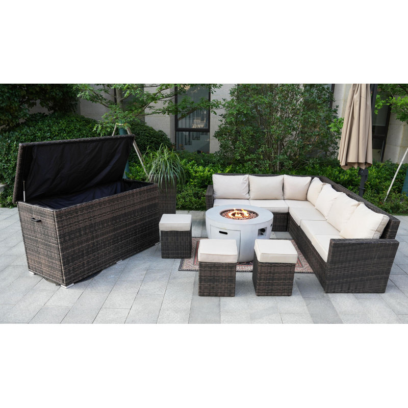 9 - Person Modular Patio Conversation Set with Cushions