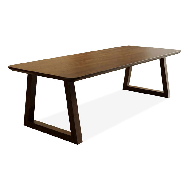 Nut-brown Rectangular Solid Wood Dining Table, 29.53"H x 86.61"L x 35.43"W
