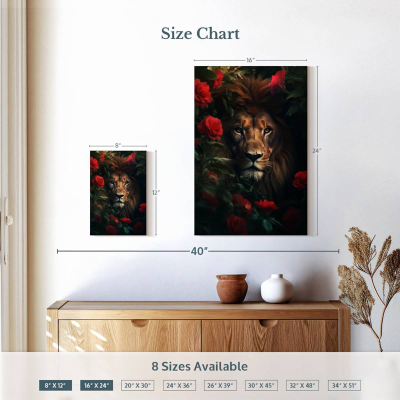 Brampt Lion Flowers, 12" H x 8" W
