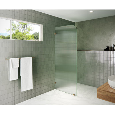 Aurora 32 in. x 78 in. Fully Frameless Fluted Radius Single Fixed Shower Panel