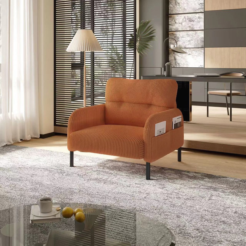Chaise d'appoint rembourrée Modern, Orange