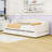 Twin XL Two Drawers Upholstered Daybed with LED Lights-1479409495