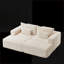 Canapés modulaires, canapé surdimensionné sans assemblage 87 po, 2 tabourets amovibles pour le salon | Velours côtelé | Beige