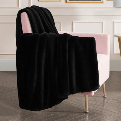 Juicy Couture Solid Rabbit Mink Blankets