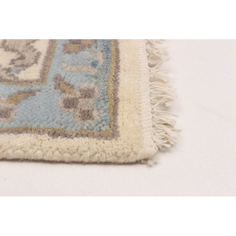 Tapis en laine crème noué à la main Royal Oushak 8 pi 1 po x 8 pi 1 po