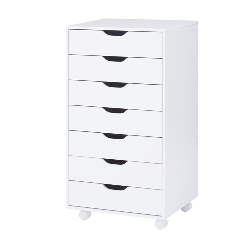 Trashell 18.9'' 7 Office Drawer, Office File Cabinets Wooden File Cabinets for Home Office Storage Drawer, White