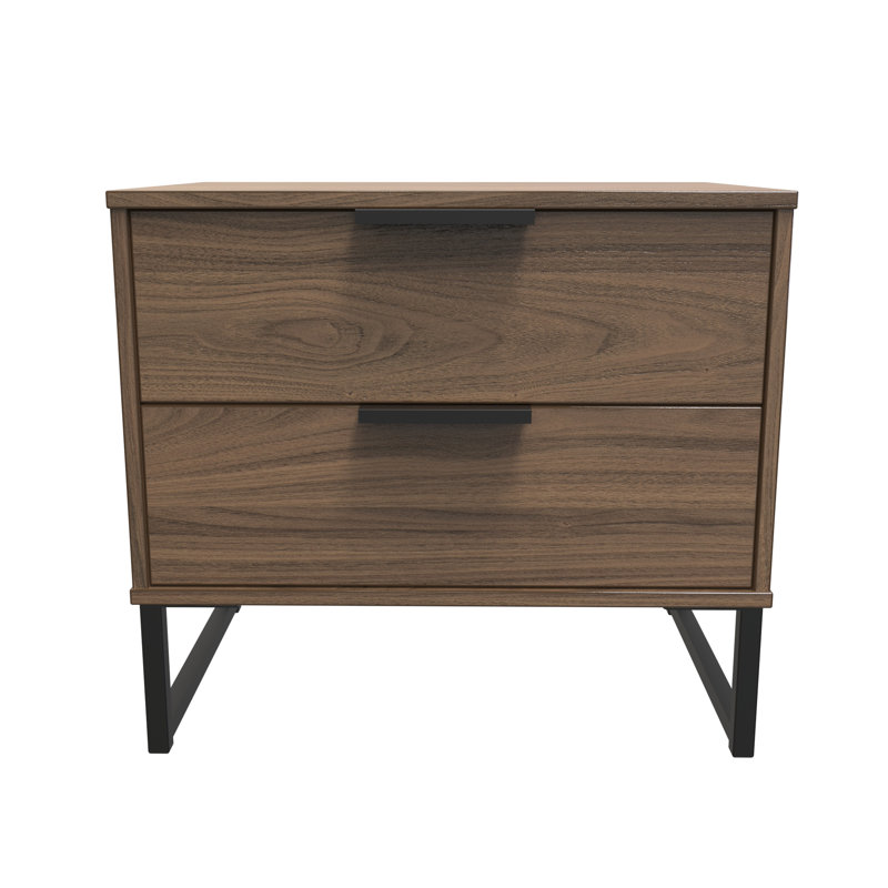 Turah 58cm W Manufactured Wood Bedside Table, Carini Walnut