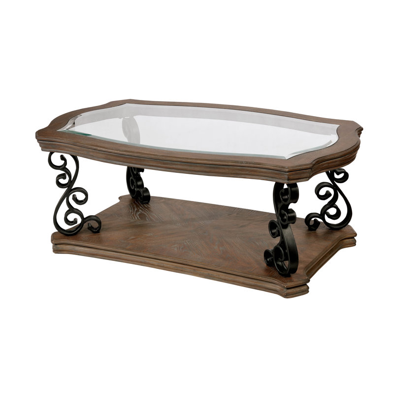 Table basse avec rangement à tablette de plancher Frida