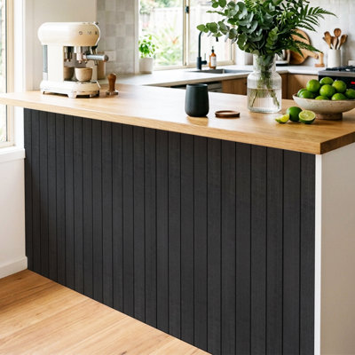 Panneaux muraux adhésifs en lattes de bois de 48 po x 15,8 po, panneaux muraux décoratifs en PVC résistant à l'eau, paquet de 6 (32 pi²/boîte)