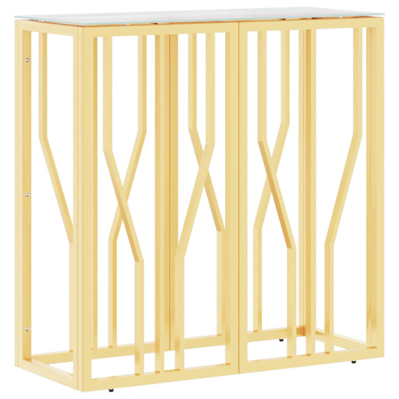 Aiven 70cm Glass Top Console Table