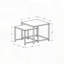 Table gigogne, ensemble de 2, côté, bout, métal, accent, salon, chambre à coucher, carrelage brun, métal brun, transitionnel