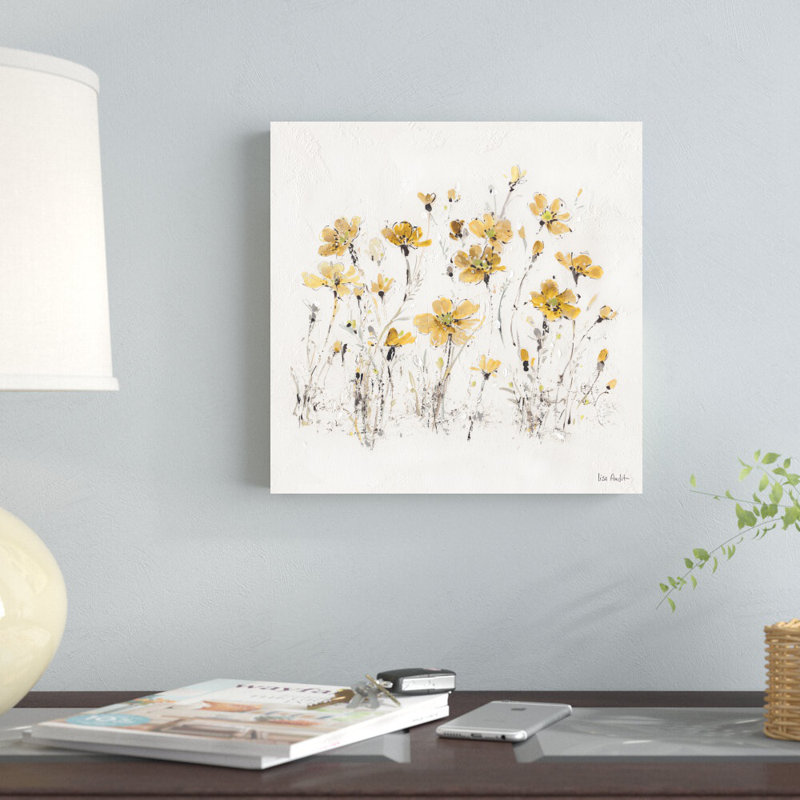 Fleurs sauvages III - jaune, H 12 po x l 12 po, Toile tendue, Non